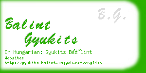 balint gyukits business card